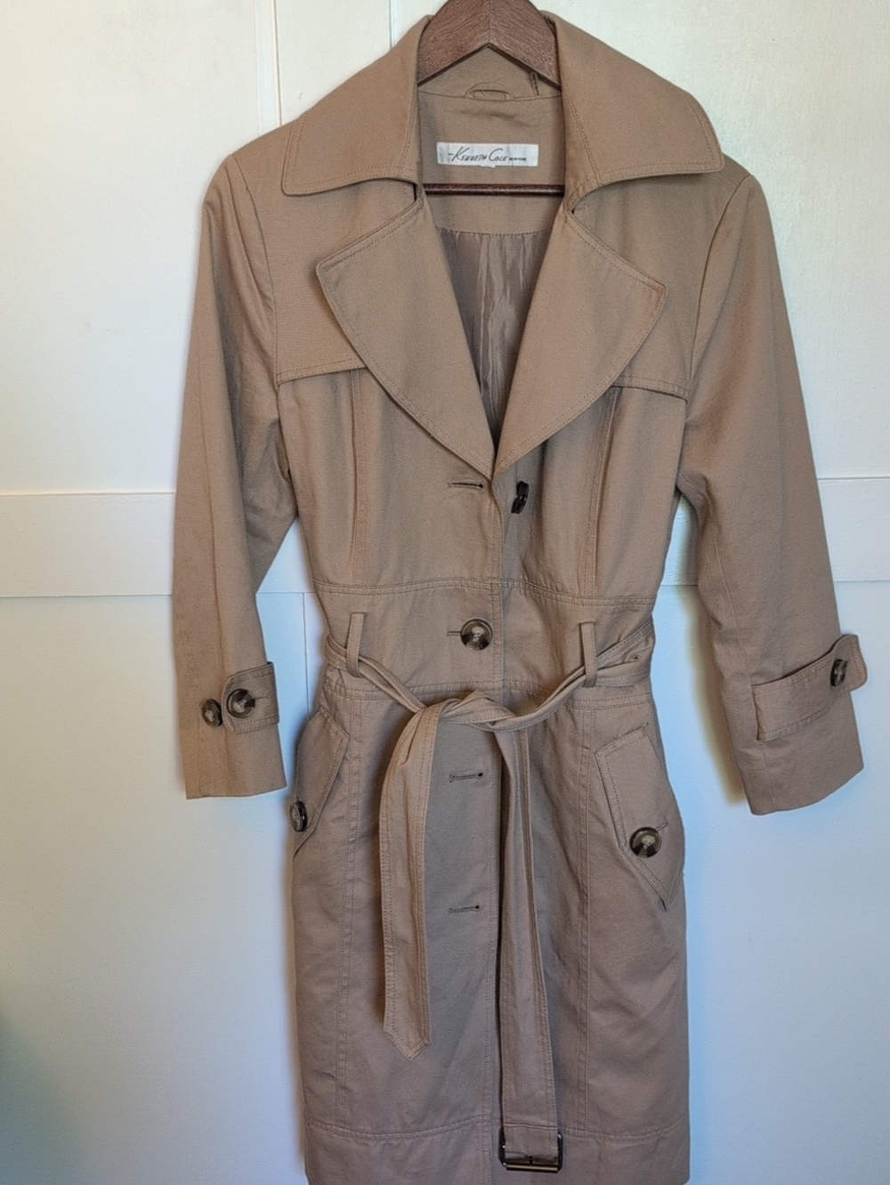 Kenneth Cole Beige Trench Coat with Belt